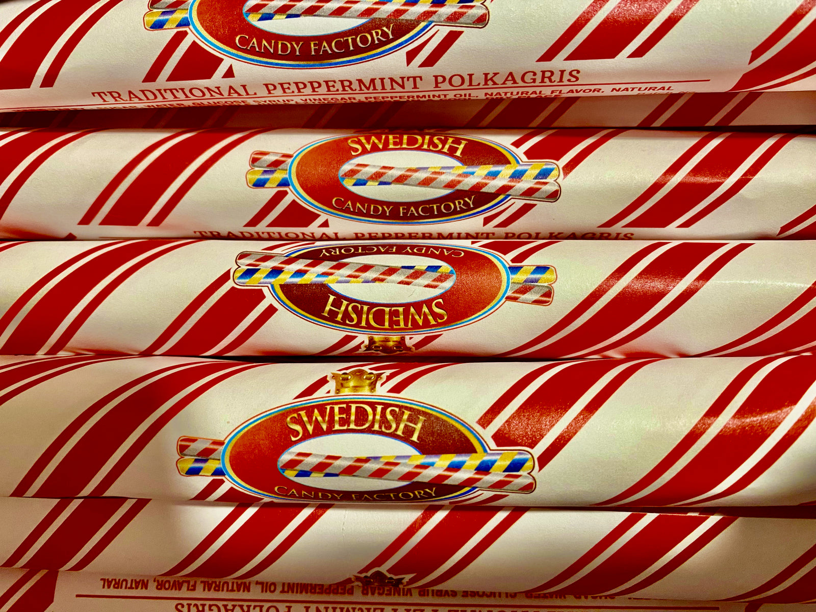 Sweden's most famous Candy Cane Polkagris stick back in stock!
