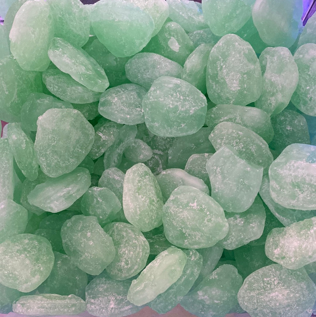 Sour green hard candy frogs 0.33 Ib