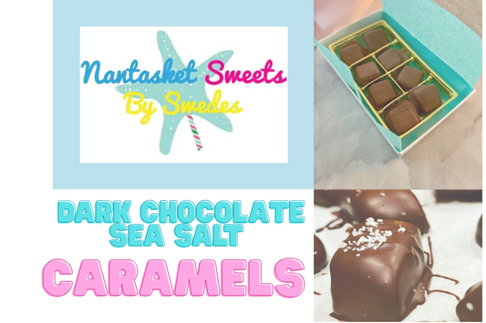 Sea Salt Milk Chocolate Caramel 8/box made by Nantasket Sweets in a gift box