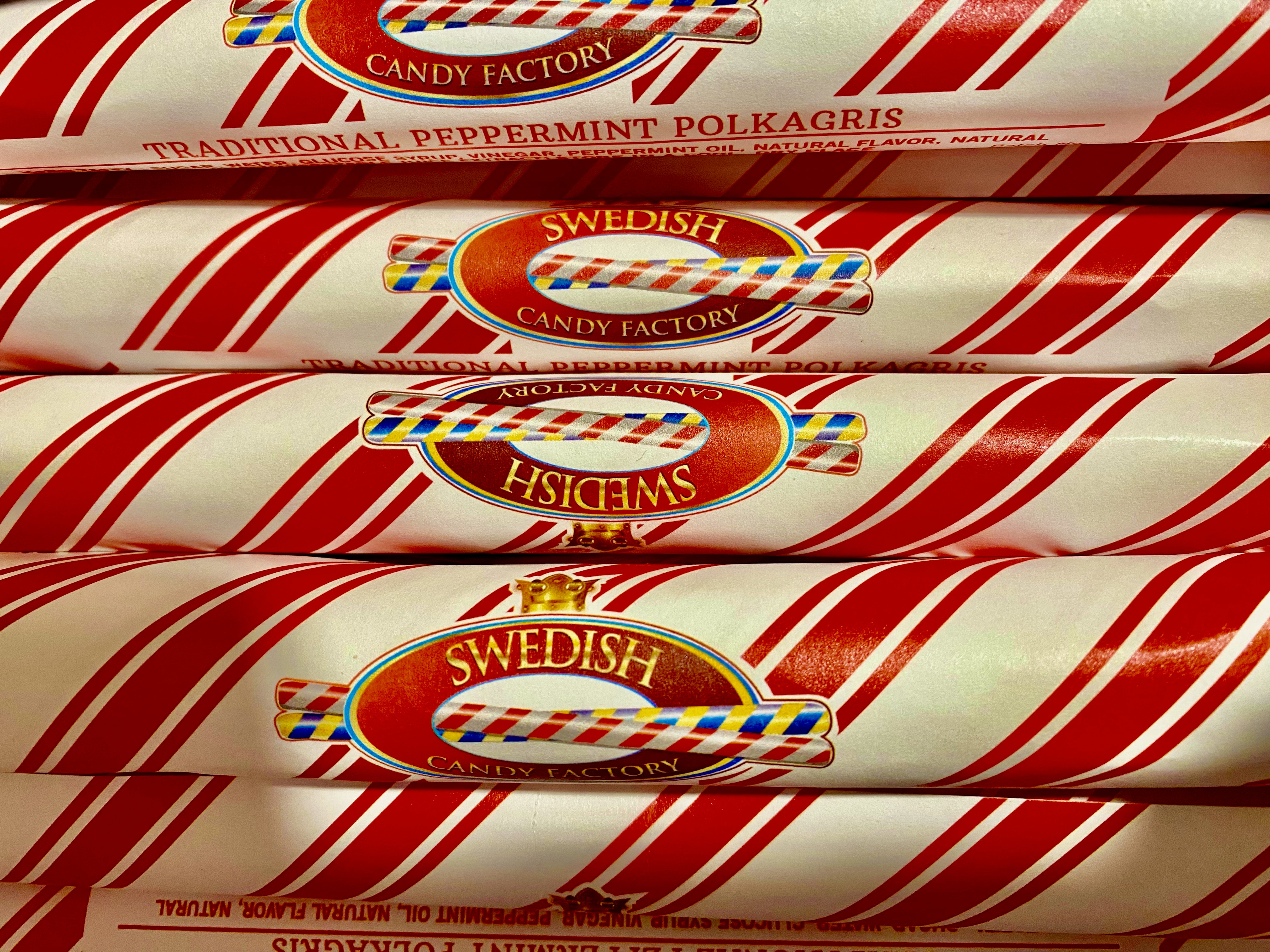 Sweden's most famous Candy Cane Polkagris stick back in stock!