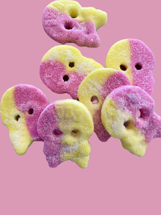 bubs raspberry lemon skulls swedish candy