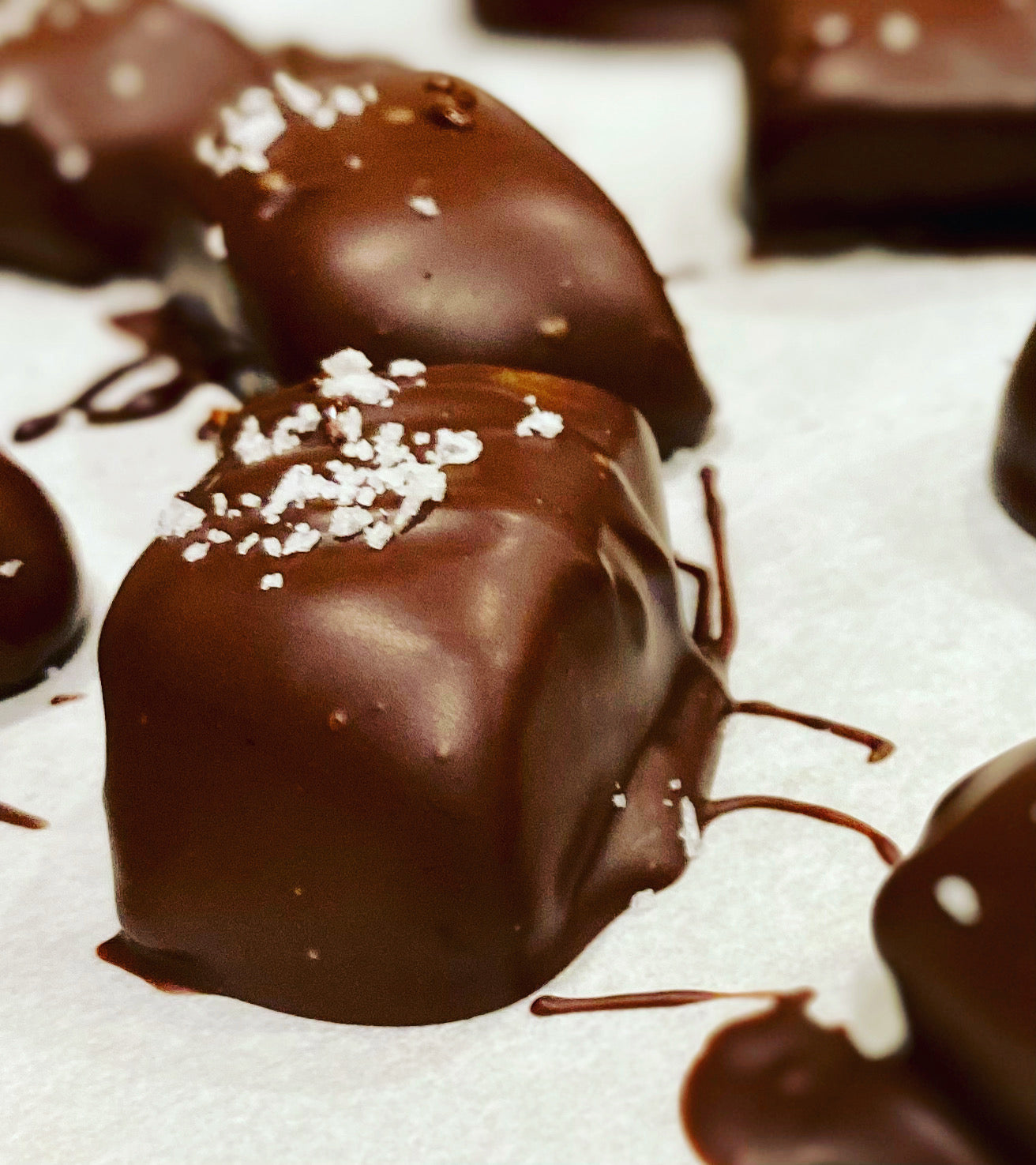 callebaut dark chocolate sea salt caramels