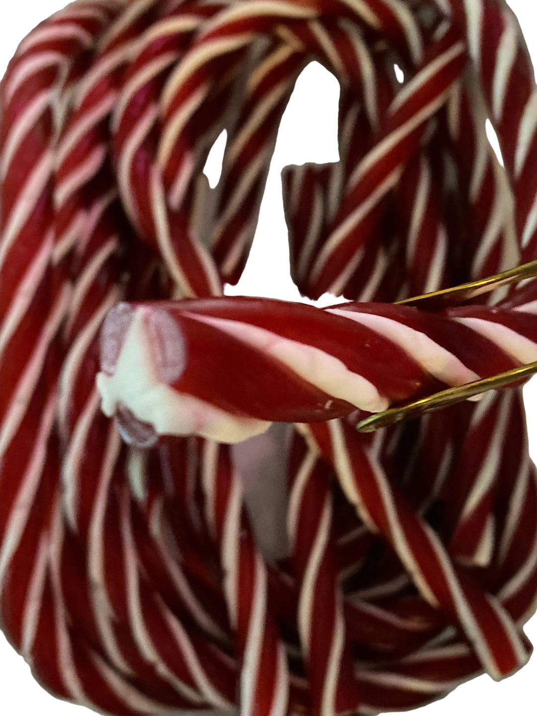 Two feet long Swedish Candy Log Sour Wild Strawberry, Sour Fizzy Blue and Candy Cane Twist