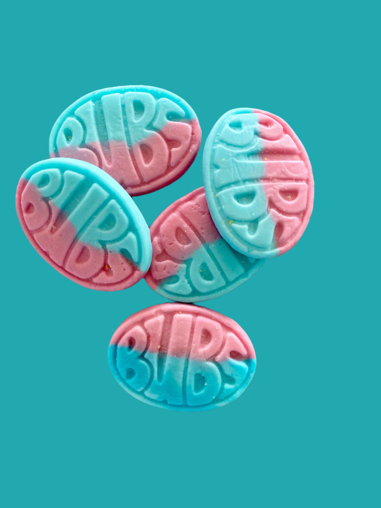 bubs ovals blueberry raspberry swedish candy