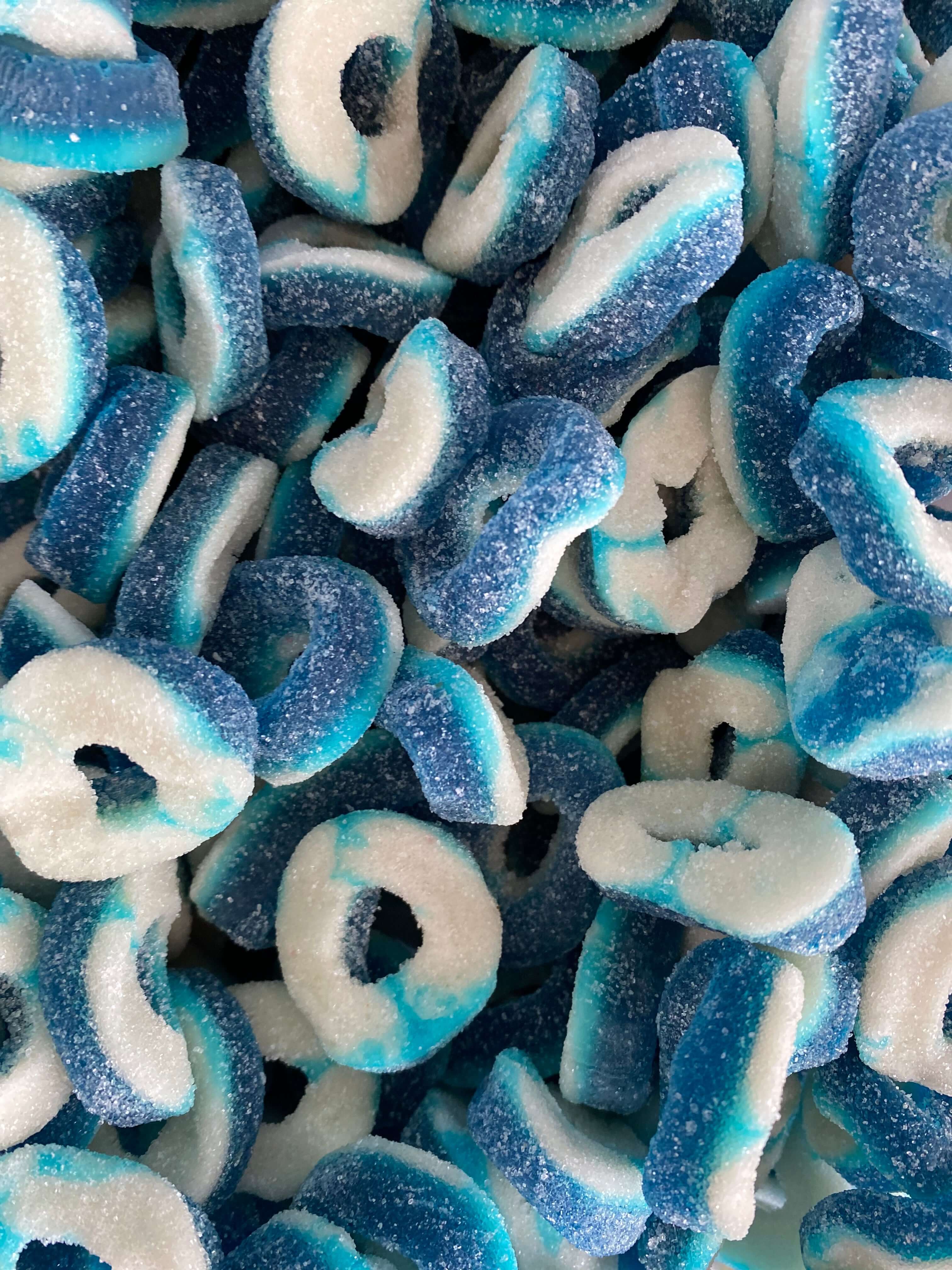 Blue Raspberry Sour Candy Rings – Nantasket Sweets By Swedes
