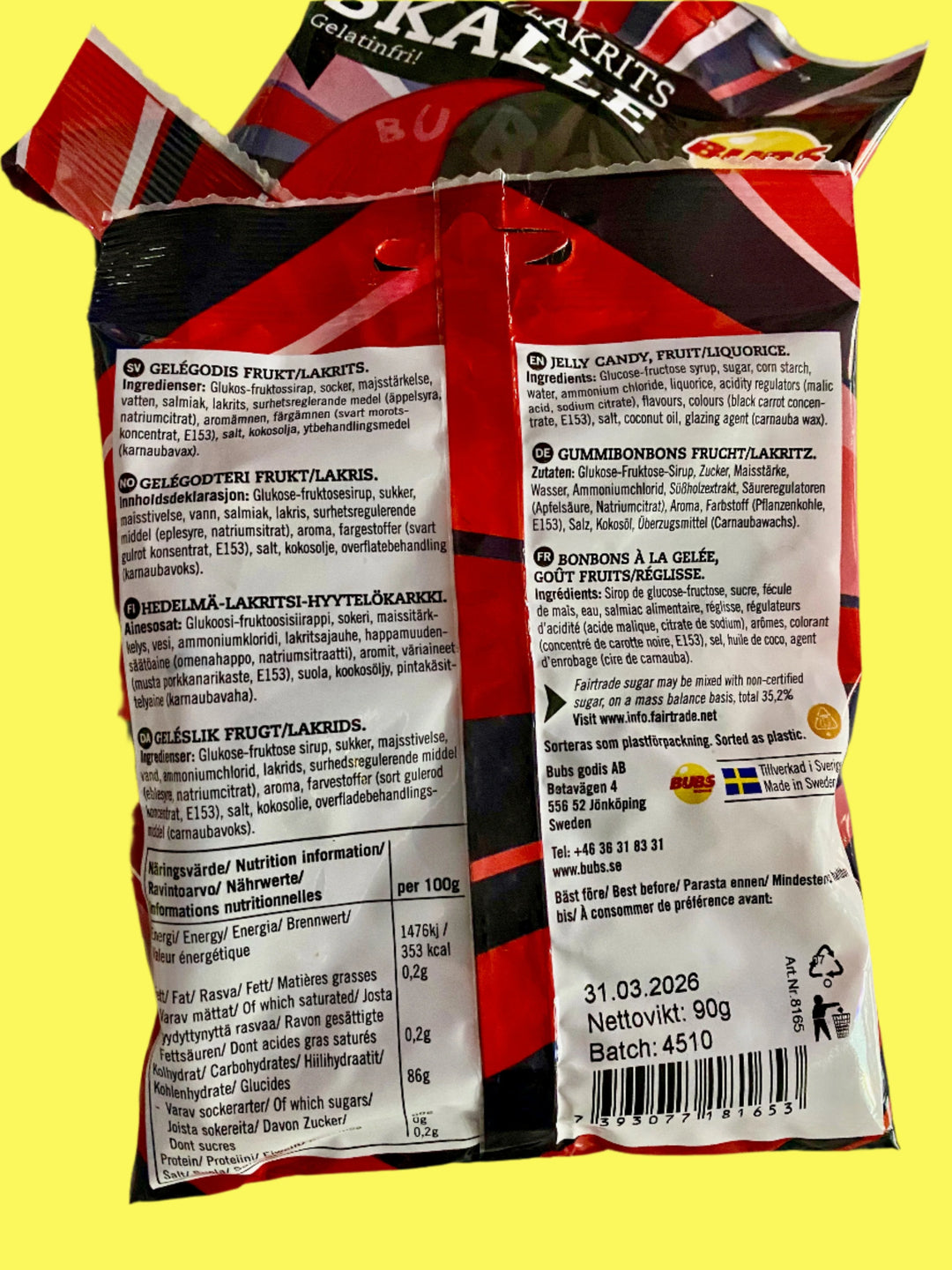bubs salty sweet gummy swedish candy