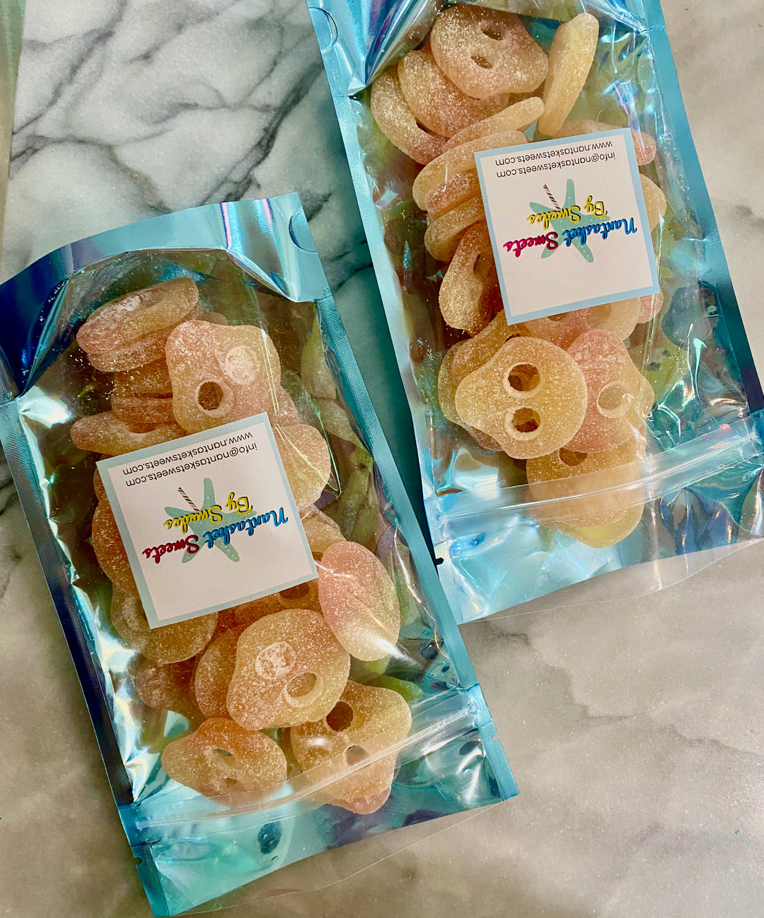 Sour Pink Skulls Swedish Gummy Candy gelatin free