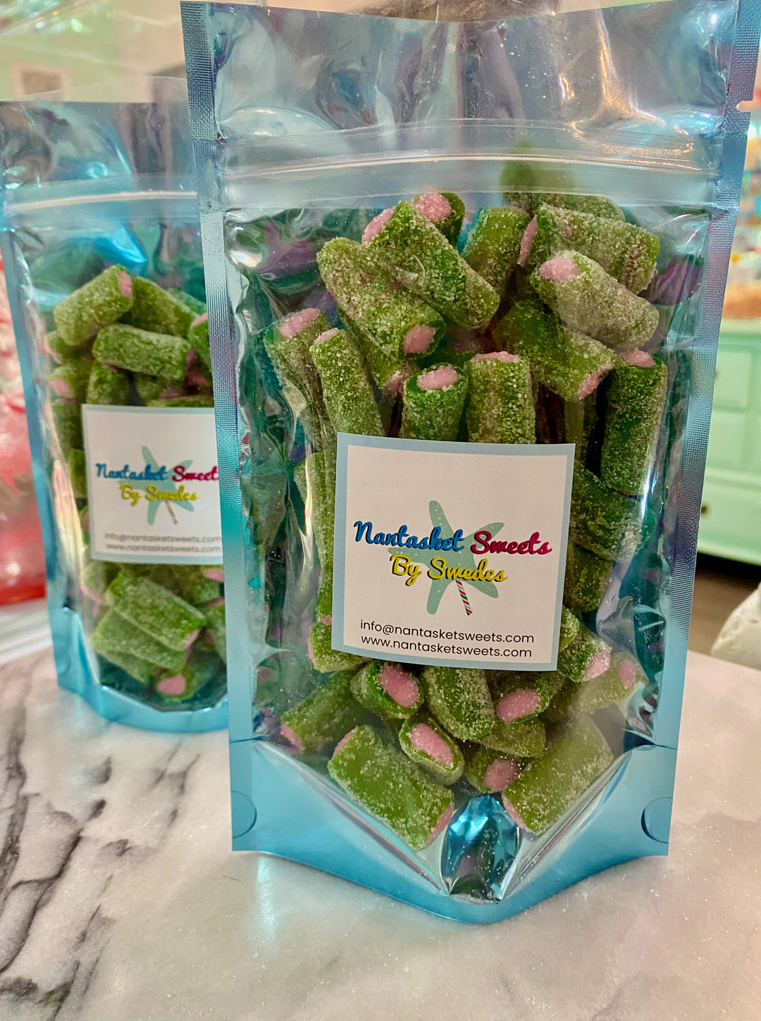 Sweets Rambo Rambo Watermelon Melon Logs with Creamy Raspberry Filling Swedish Cand ...