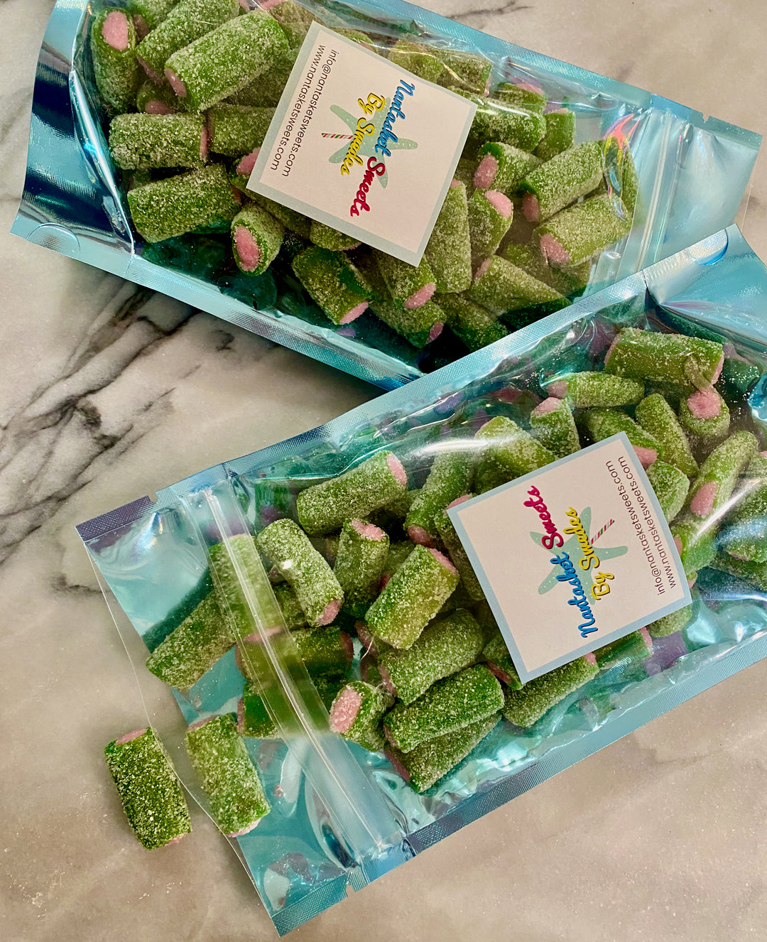 Rambo Watermelon Melon Logs with Creamy Raspberry Filling Swedish Candy