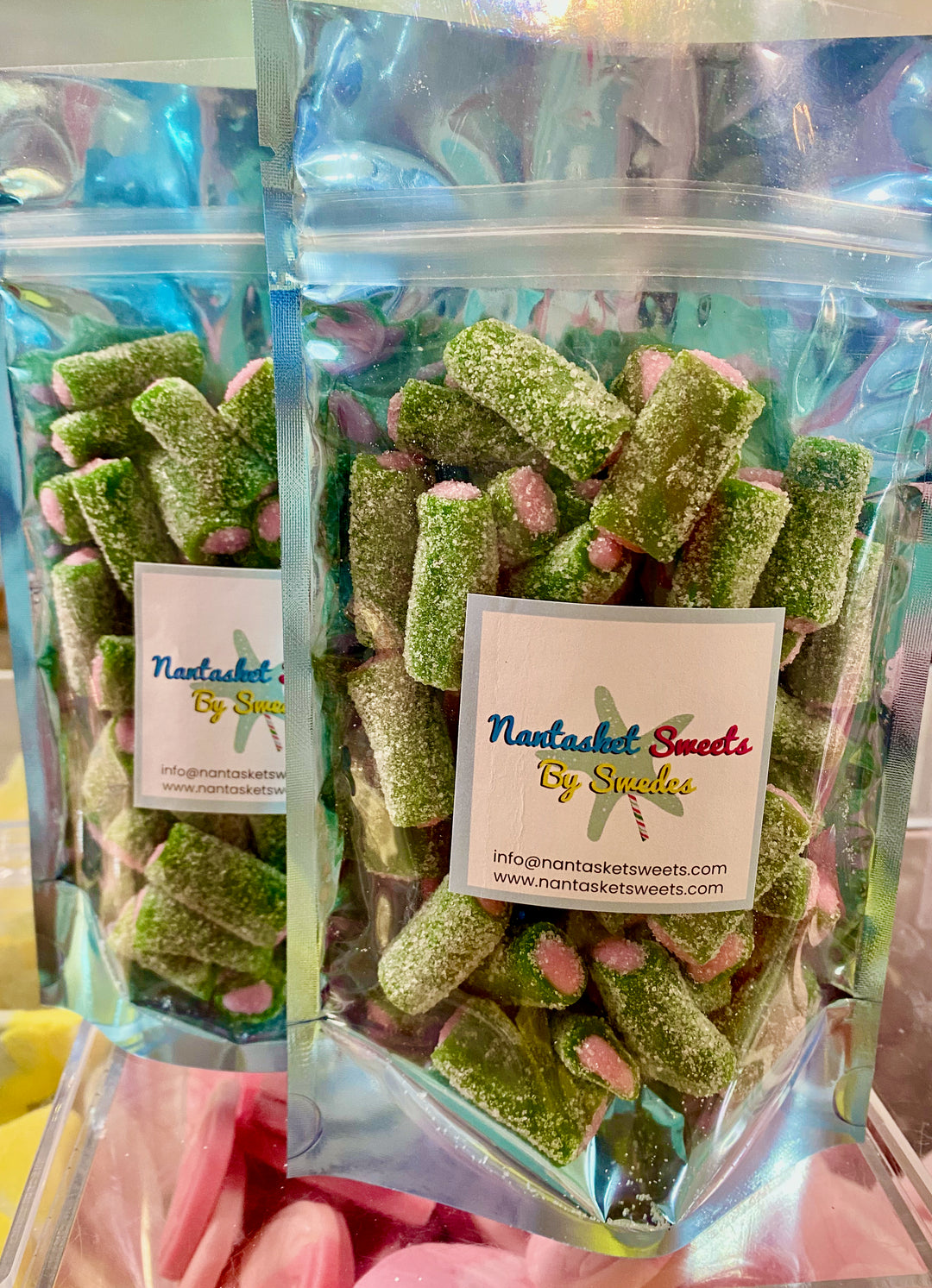 Rambo Watermelon Melon Logs with Creamy Raspberry Filling Swedish Candy