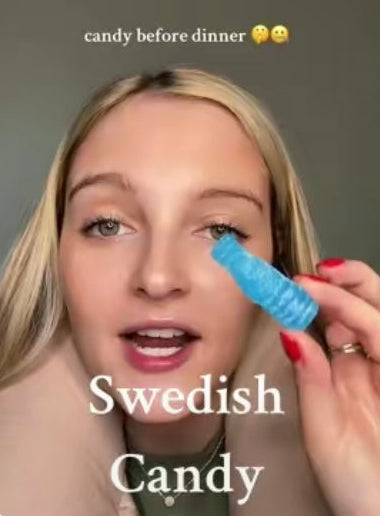 abigail feehley eating swedish candy