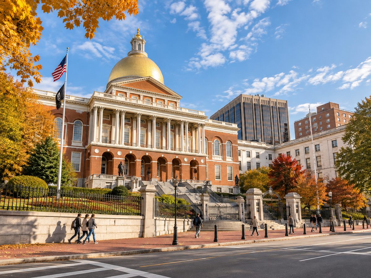 Massachusetts State House gold dome in Beacon Hill