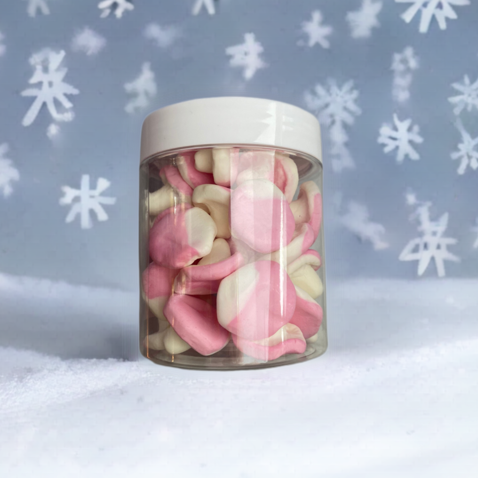 wildstrawberry marshmallow swedish candy in a jar