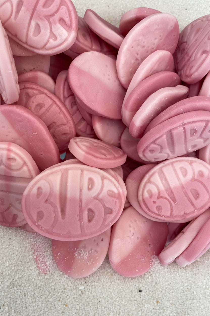 BUBS ovals pomegranate and wild strawberry swedish candy boston