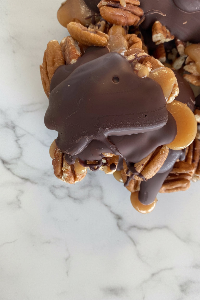 dark chocolate turtles candy