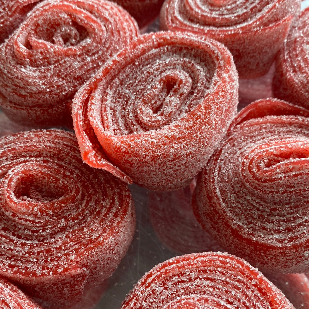 Strawberry Sour Gummy Rolls  GELATIN FREE