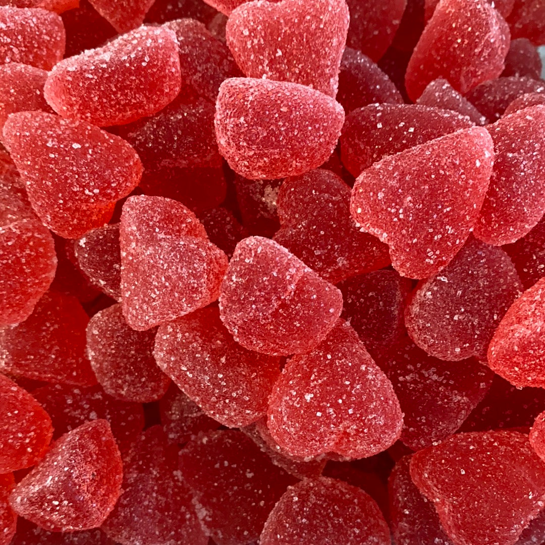 Sugar Coated Raspberry Hearts GLUTEN FREE