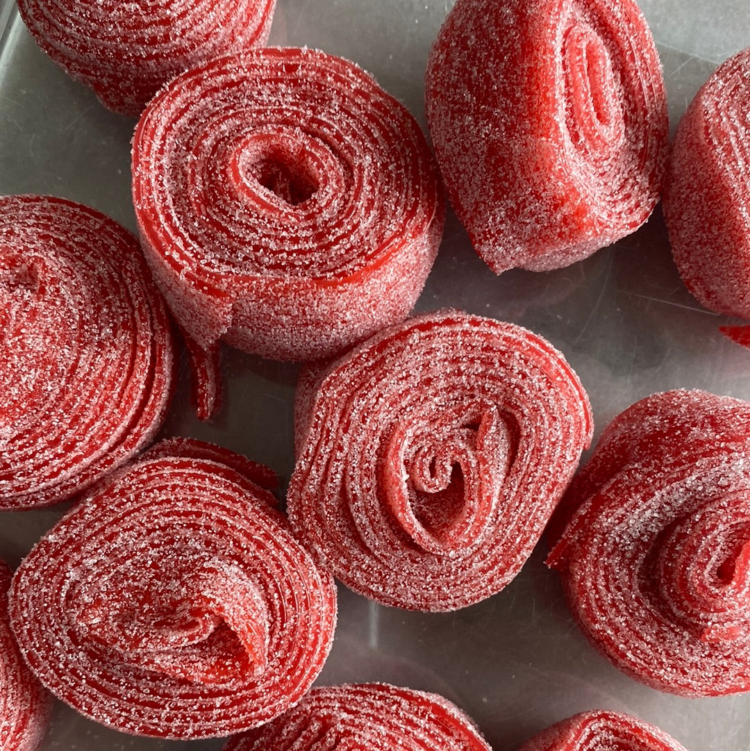 Strawberry Sour Gummy Rolls  GELATIN FREE