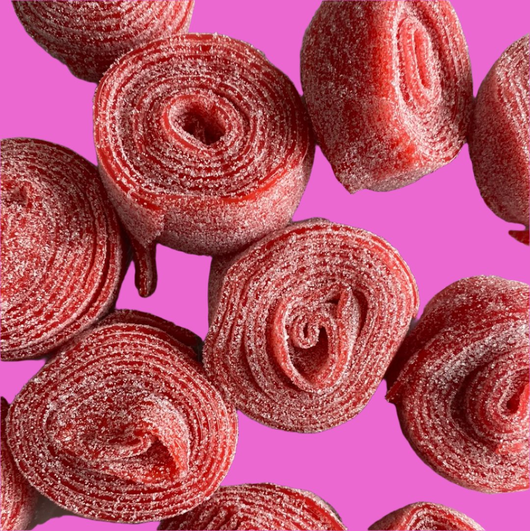 sour strawberry rolls swedish candy