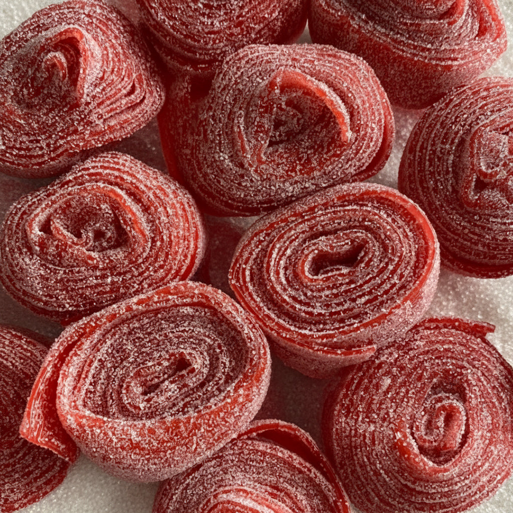 swedish candy sour strawberry rolls