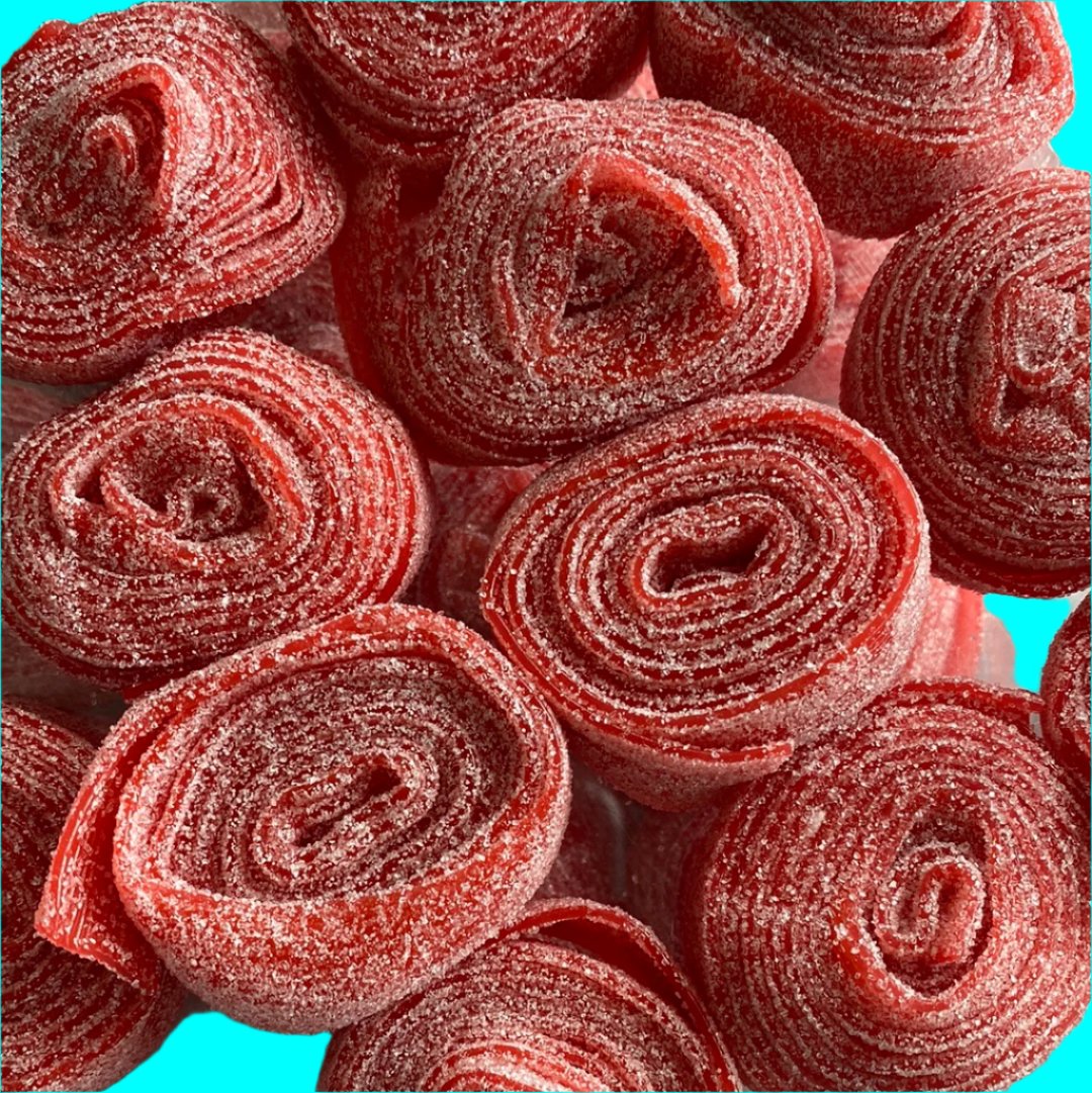 swedish candy sour strawberry rolls