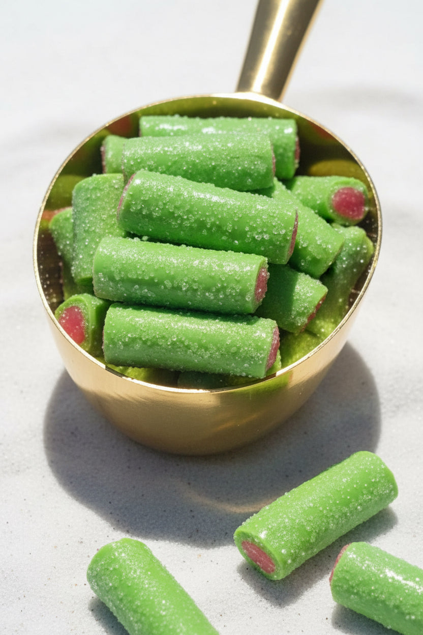 Rambo Melon tube filled with Strawberry  swedish candy