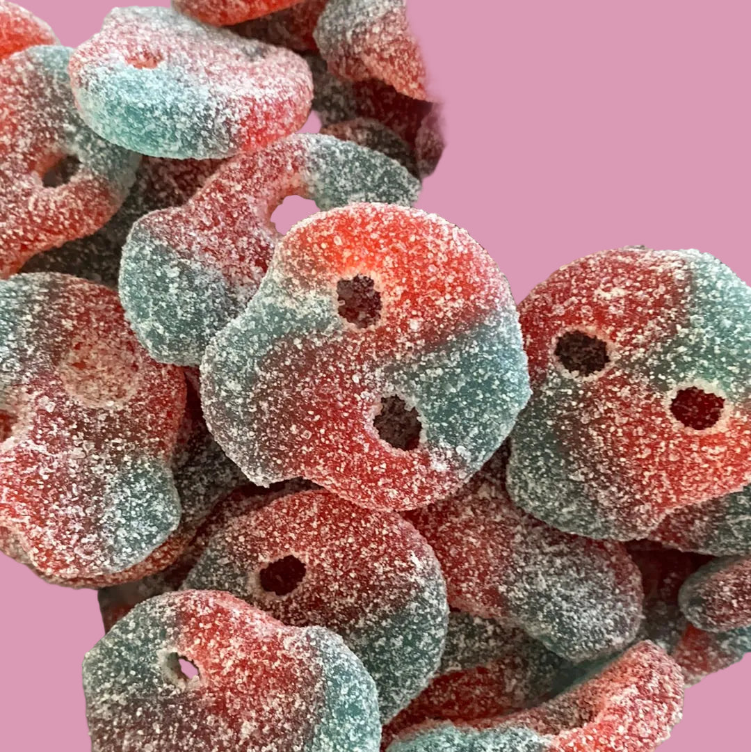 Sour Red & Blue Skulls Gelatin Free