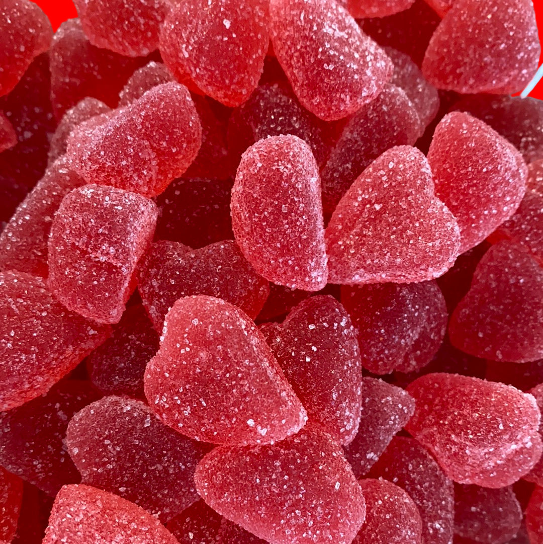 sugar coated gummy candy heart swedish candy