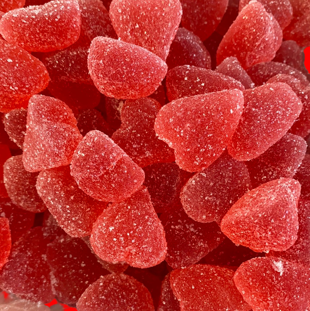 sugar coated gummy candy heart swedish candy